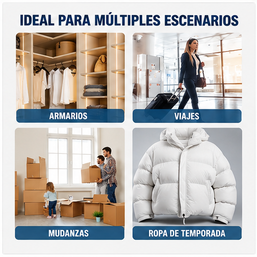 Silmagui Space™ | Kit Premium de 12 Bolsas al Vacío con Bomba Eléctrica y Manual