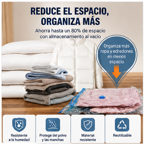 Silmagui Space™ | Kit Premium de 12 Bolsas al Vacío con Bomba Eléctrica y Manual